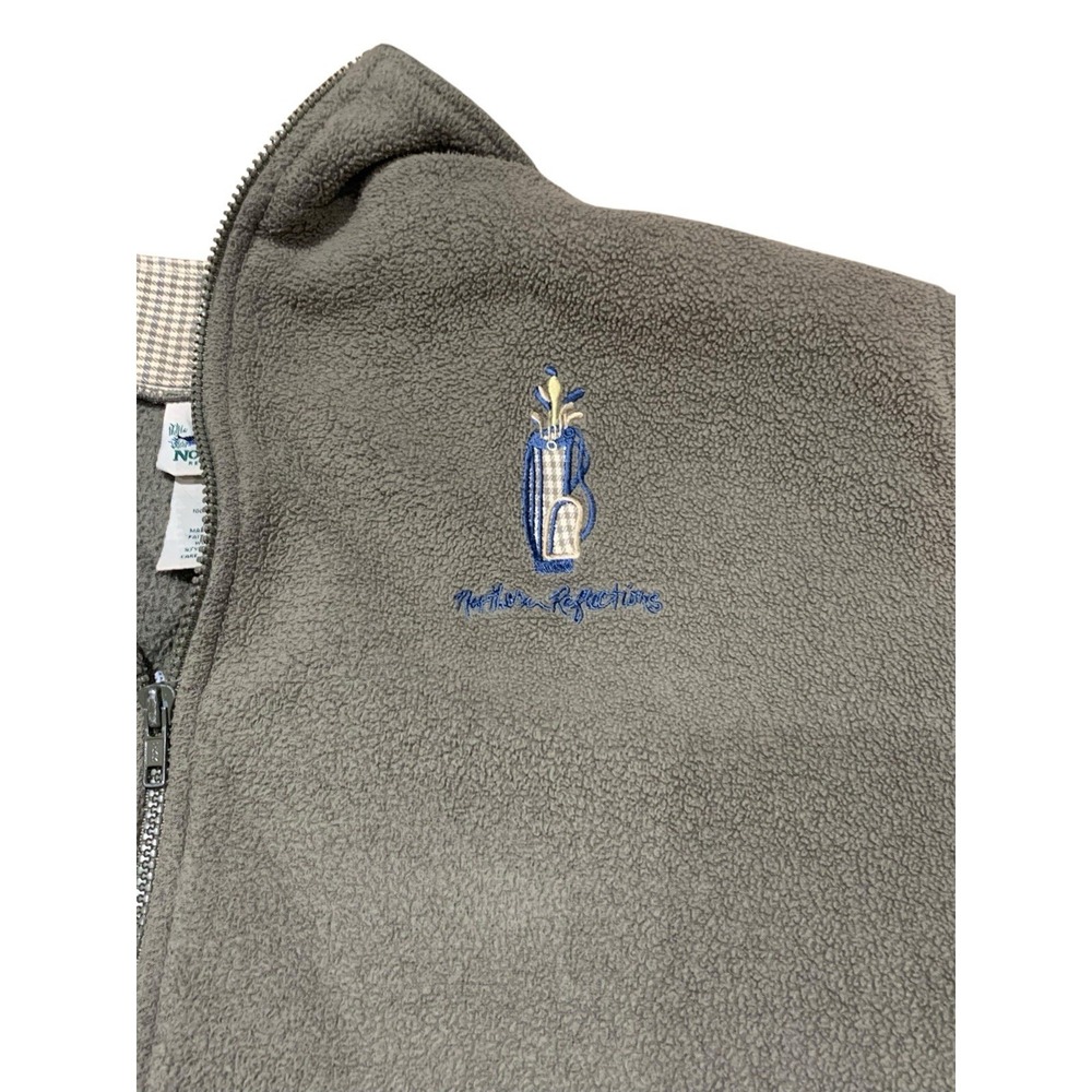 NORTHERN REFLECTIONS Mens‎ XL Gray Full Zip Fleece Jacket Embroidered Golf Bag - Picture 8 of 11